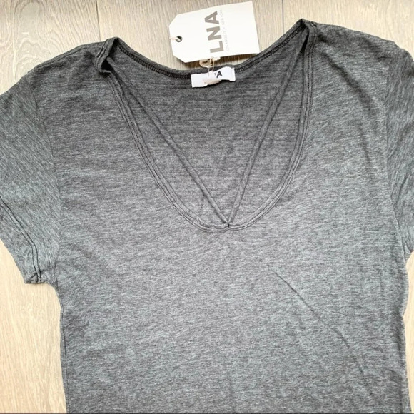 Revolve LNA Strappy Tee Dress T-shirt Cut out Short Sleeve Granite Gray Size XS - Picture 5 of 16